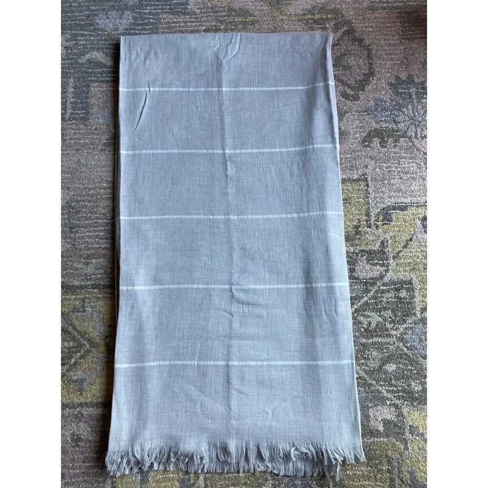 Hearth & Hand Windowpane Fringed edge Shower Curtain